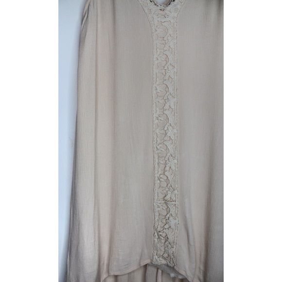 ASTR Ecru Cream Sleeveless High Low Sleeveless Boho Tank Dress Small - Picture 4 of 7